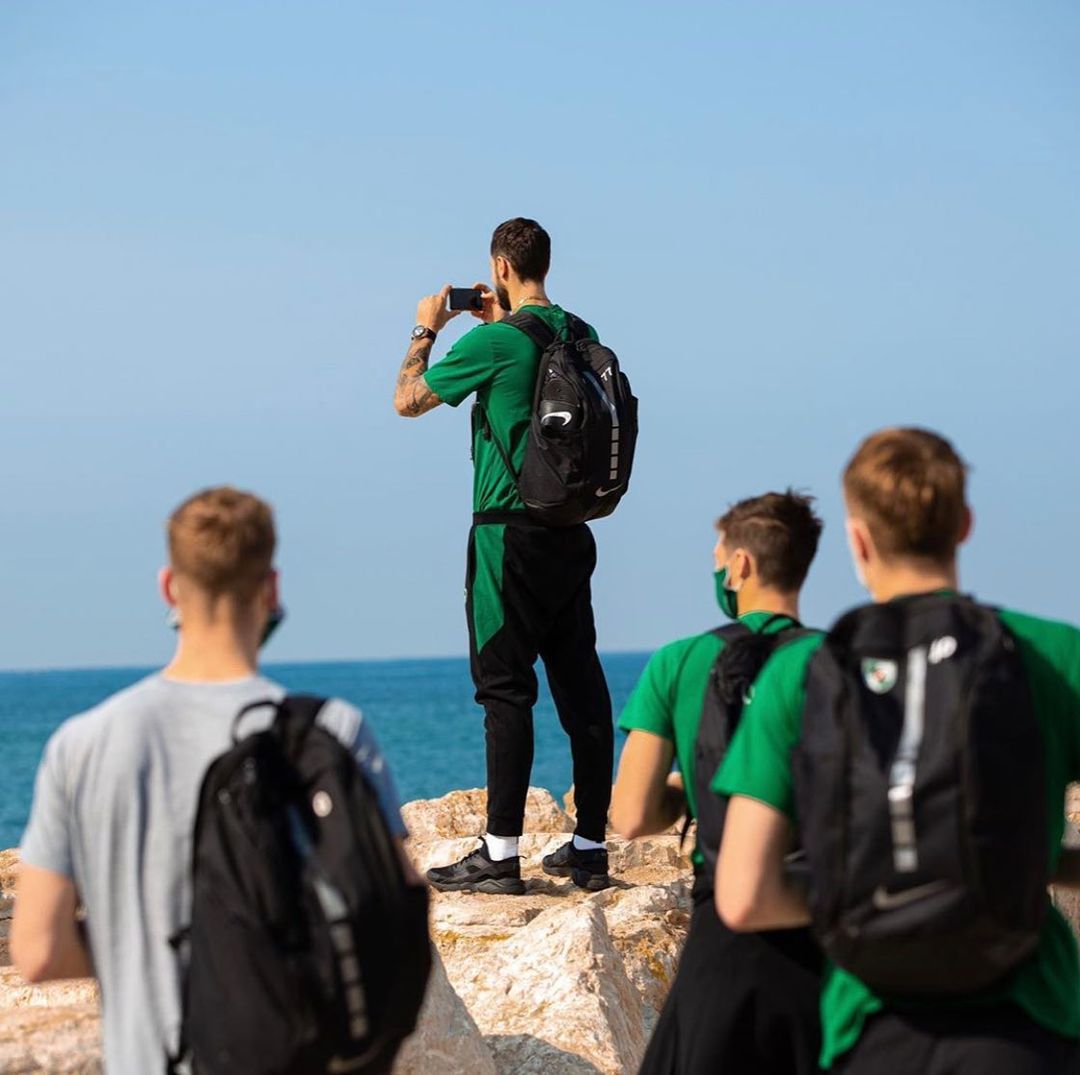 Beach and practice this morning in #TelAviv before the game tonight! ???