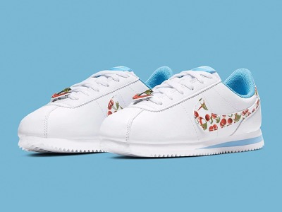 野餐主题Nike Cortez阿甘鞋 ，樱桃 Swoosh+蓝色格纹内衬，玩味个性十足！