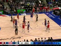 老鹰vs活塞第1节英文原声回放