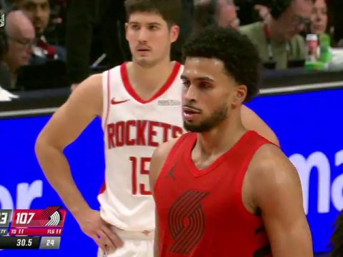 NBA常规赛：火箭vs开拓者第4节英文原声回放