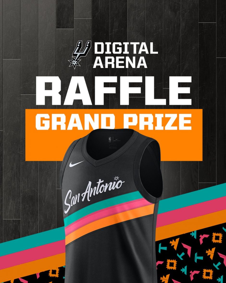 Today's Raffle Grand Prize in the Spurs Digital Arena pres. by ATT is a custom SpursFiesta Jersey! 👀 Make sure to tune in during tonight's game for a chance to win ➡️