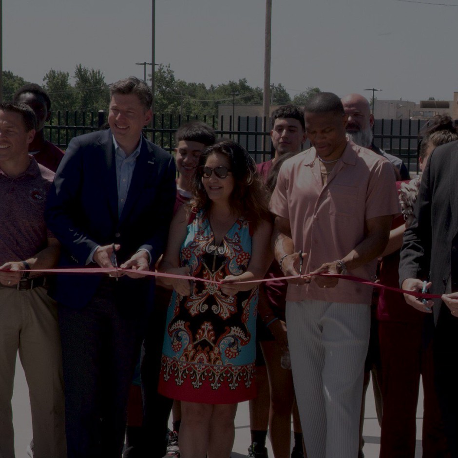 Yesterday my WhyNotFdn cut the ribbon on a new futsal court at Capitol Hill High School in OKC. I was also honored to receive the key to OKC from davidfholt Our community is something we hold close & we will continue to show our support for all OKCPS & the people of OKC