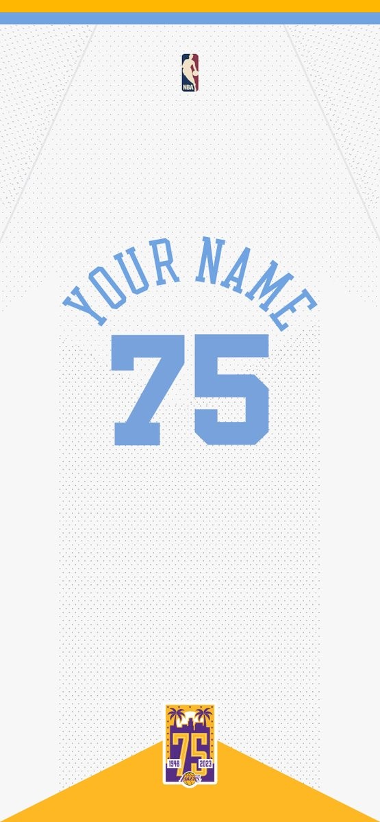Lakers75 Classic Customs 🔥 Reply with your name and number for a chance to be among the 75 to receive a custom jersey wallpaper 📲