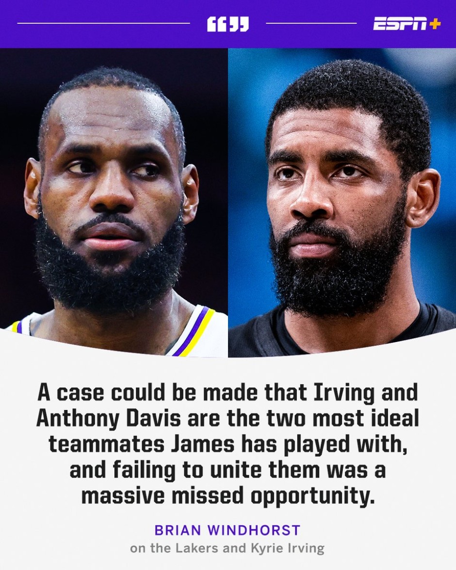 Did the Lakers make a mistake by not acquiring Kyrie? 🤔WindhorstESPN dives into it on ESPNPlus ➡️