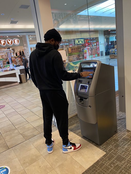 Huge S/O to my boy first one to use the ATM at its new location appreciate you brother