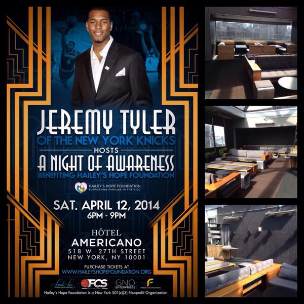  #NightofAwareness will be at Hotel Americano's covered rooftop lounge! Limited tix left: